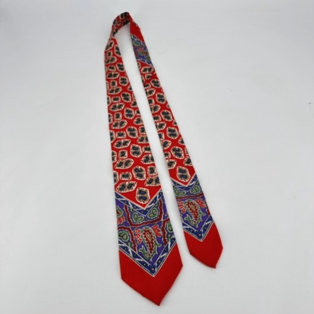 Ralph‎ Lauren Purple Label Tie Mens Red Paisley Silk Made in Italy Luxury Dandy - Picture 7 of 11